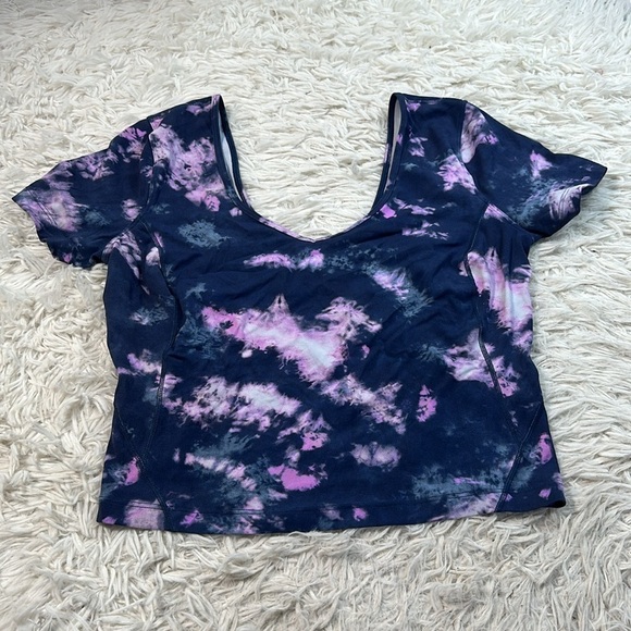 Lululemon Align T-Shirt Circulate Tie Dye Mineral Blue Multi - Picture 1 of 5